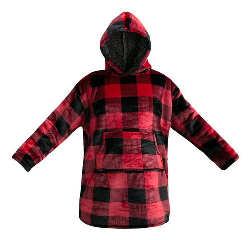 Sudadera Oversize Fit Afelpada Y Calientita Baggy Cuadros