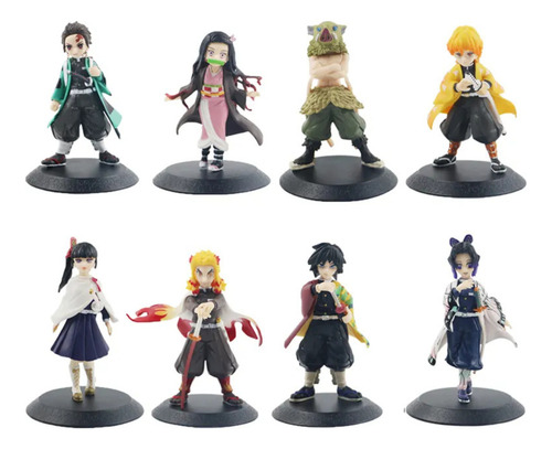 Set 8 Figuras Demon Slayer Nezuko Tanjiro Inosuke Shinobu