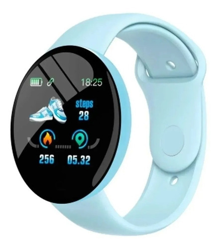 Smartwatch Reloj Inteligente Unisex Fitness Cardio Redondo Color de la caja Celeste