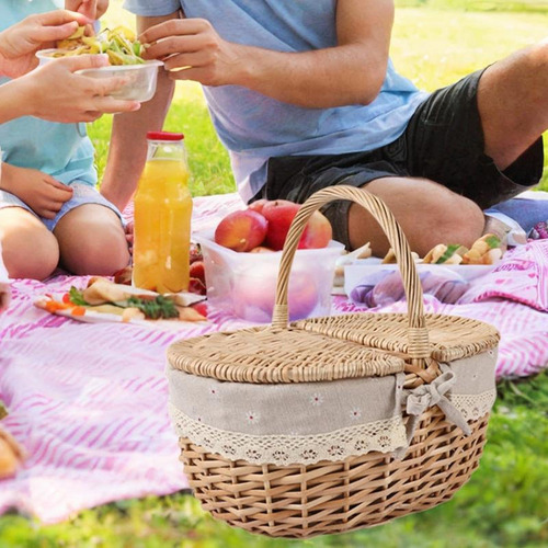 Cesta De Piquenique De Vime, Cesta De Armazenamento De Vime