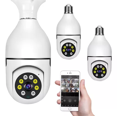 Hopemob Camara Espia Foco Wifi Vista Panoramica 360 Grados Android Ios 960p  Sensor De Movimiento Enchufe Bombilla