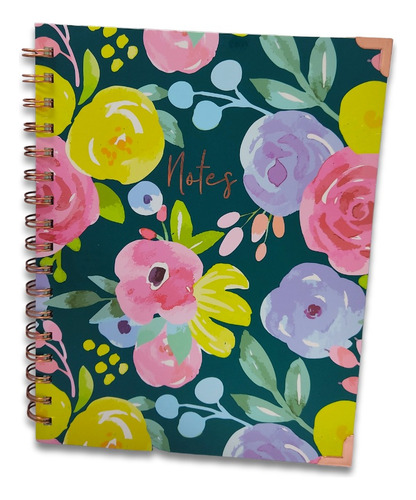 Agenda Cuaderno B5 Espiral 80 Hojas Floreado Merletto