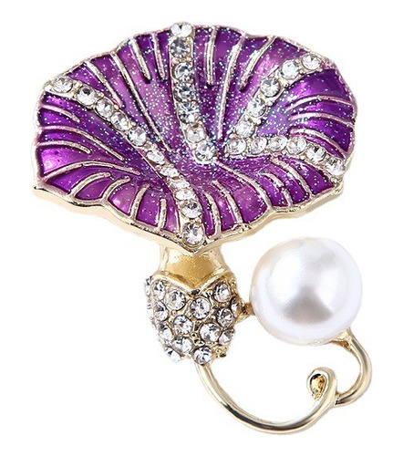 Broche Prendedor Ropa Para Mujer Flor Perla Cristal