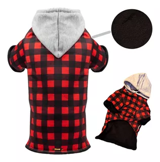 Roupa Pet Cachorro Blusa Casaco Inverno Xadrez Forro Soft