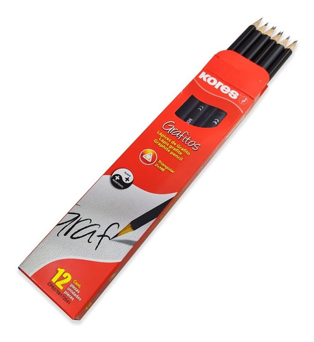 Imagen 2 de 3 de Lapiz Triangular De Grafito Kores Pack 24 Unid Lapices