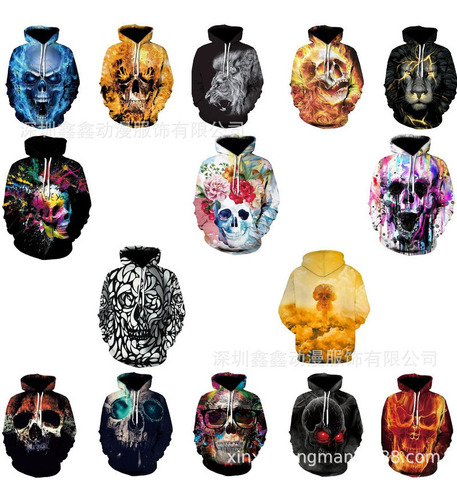 Sudadera Con Capucha Para Jóvenes Con Diseño De Calavera Par