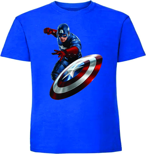 Camisetas Capitan America Marvel Niños Adultos Mod Ii