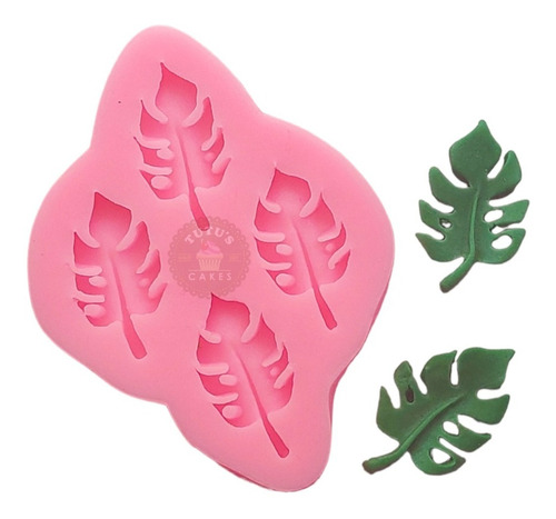 Molde Silicona Hoja Tropical Mini Fondant Porcelana