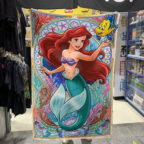 Cobija Frazada Princesas Disney Rapunzel Ariel Bella Mulan Diseño Ariel La Sirenita