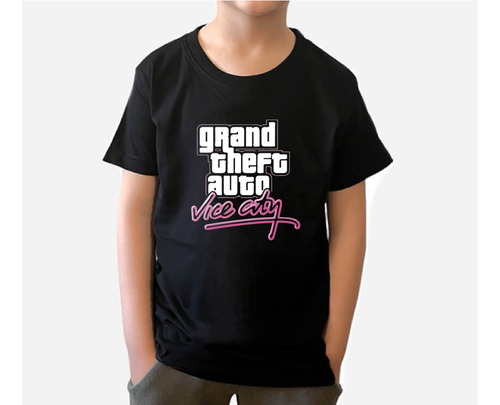 Polera Gta Vice City Grand Theft Auto Gamer Niños Algodón