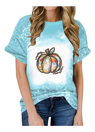 Camiseta De Halloween Para Mujer, Camiseta Corta Redonda Pum