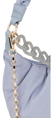 Bolsa Baguette Cloe Para Mujer Asa Al Hombro Trenzada Color Gris