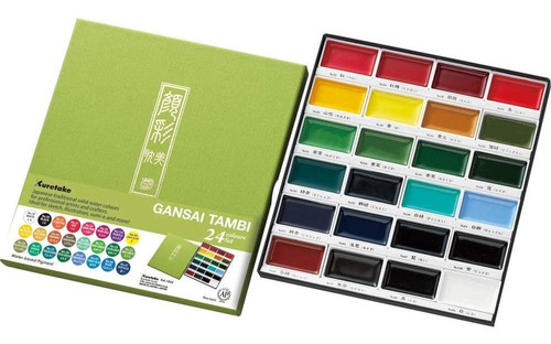 24 Pinturas De Acuarela 24 Colores Kuretake Gansai Tambi