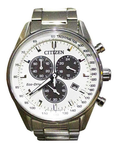 Relógio Citizen Masculino Eco-drive At2390-58a / Tz20742q Cor da correia Prata Cor do bisel Prateado Cor do fundo Branco