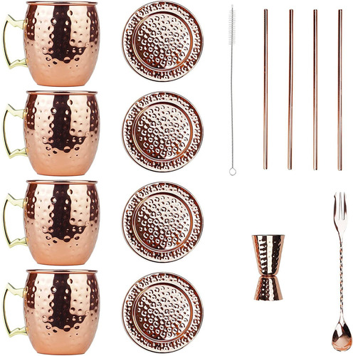 Pg Moscow Mule/cocktail Bar Set, 15 Piezas De Color Cobre...