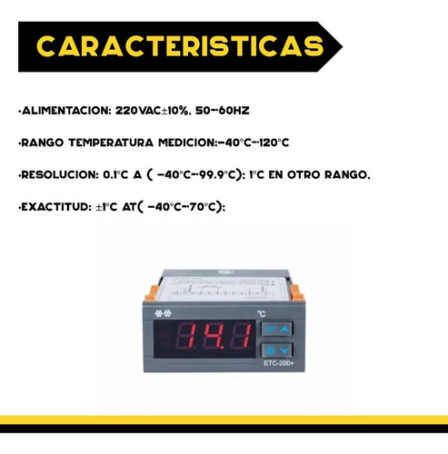 Combistato 220v Etc200 Refrigeracion Termostato Controlador