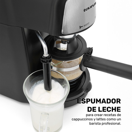Cafetera Cappuccinera Viena De Taurus Con Espumador De Leche Negro