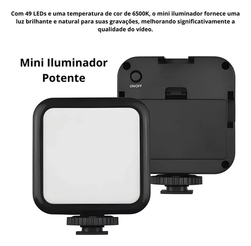 Kit Youtuber Live Vlog Tripé Celular Suporte Led Microfone