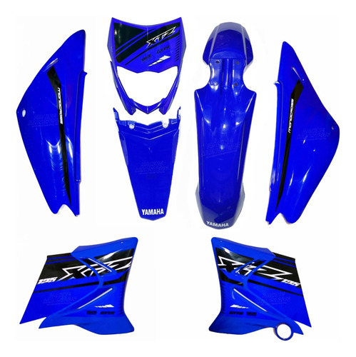 Kit Plástico Yamaha Xtz 125 2023 Azul Tipo Original 