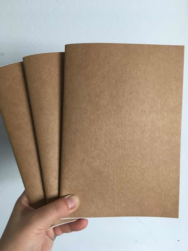 Pack X10 Libretas Tapa Kraft Costura Artesanal Hojas Natural