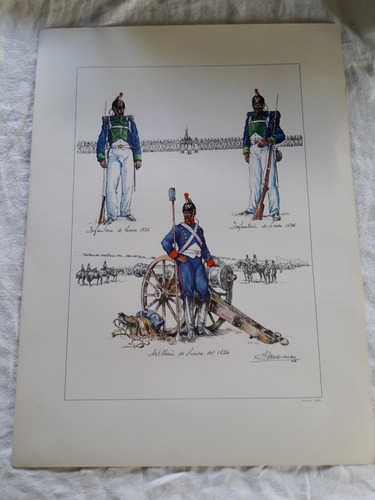 Lamina Marenco Infanteria Y Artilleria De Linea 1826