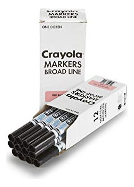 Crayola Black Washable Markers, Broad Line Markers, 12 Count