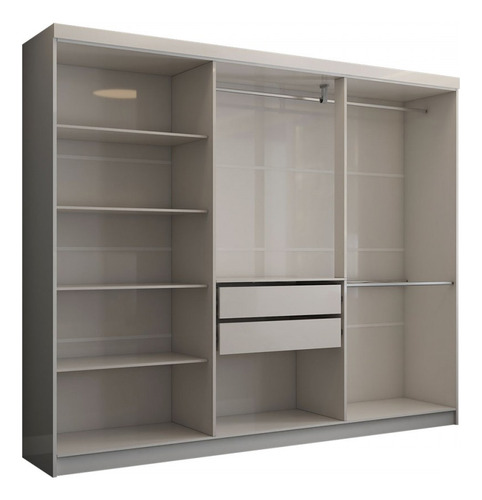 Guarda-roupa Casal Odisseia 6 Portas Espelho Branco