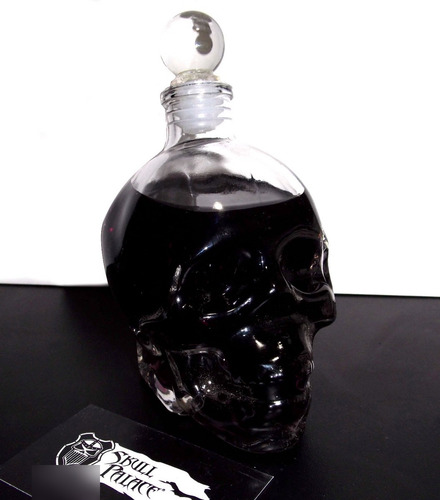 Imagen 2 de 6 de Botella Licorera En Forma De Calavera Cráneo Vidrio Skpalace