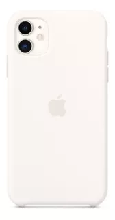 Funda silicone cover Apple Silicone case soft white con diseño liso para Apple iPhone iPhone 11 por 1 unidad