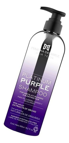 2 Pza Shampoo Martha Debayle Platinum Purple 450 Ml
