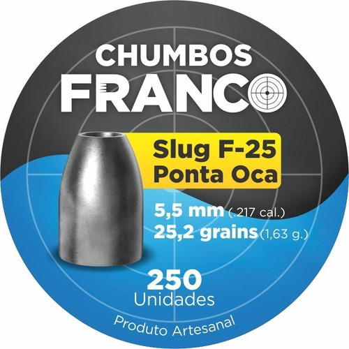 Chumbo / Chumbinho Slug 5,5mm 25 Grains Carabina Pcp 250 Un.