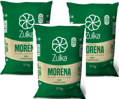 Zulka Azúcar Morena 1 Kg Pack 3 Bolsas