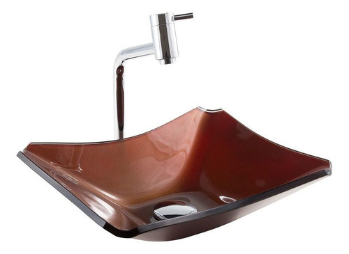 Cuba Para Banheiro De Vidro Retrô 38 Cm Cor Marrom