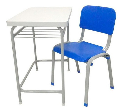 Carteira Escolar Infantil C/ Cadeira LG Flex Reforçada T3 Cor Azul