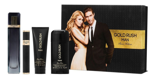 Perfume Set Paris Hilton Gold Rush Man 4pzs 100ml Edt Spray