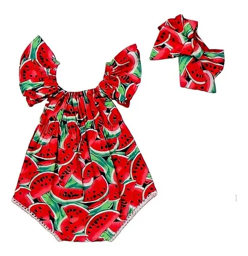 Roupa Beb Macac o Body Infantil Rompers Melancia Ver o MercadoLivre