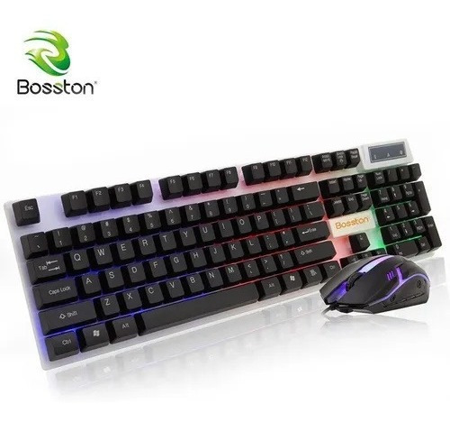 Teclado Y Mouse Gamer Retroiluminado Con Luces Led Bosston 