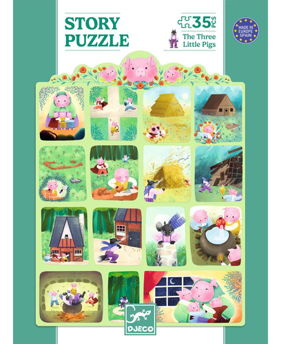 Story Puzzle Los Tres Cerditos 35 Piezas Djeco