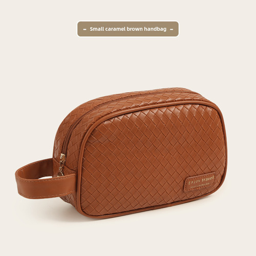 Bolsa De Maquillaje Con Textura Tejida De Poliuretano De Gra