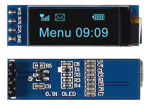 Modulo De Pantalla Oled I2c 0.91 Pulgadas Driver Ssd1306