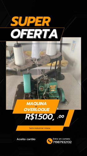 Máquina Overloque E Máquina Galoneira Com 3 Bicos Acompanha
