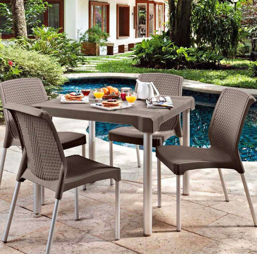 Set De Mesa Mas 4 Sillas Shia Mocca Rattan Hasta Agotar Inve