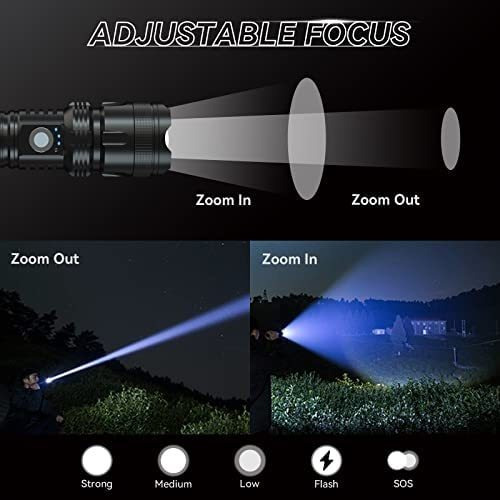 Linterna Led Para Hombres Negra C/ Tirantes- Pack X2