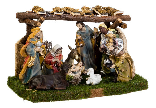 Kurt Adler Nativity Set Con 9 Figuras Y Establo