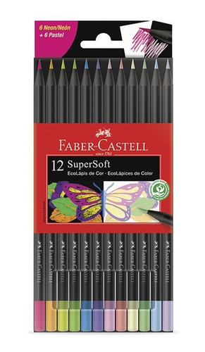 Lápices Faber Castell Supersoft 12 Colores