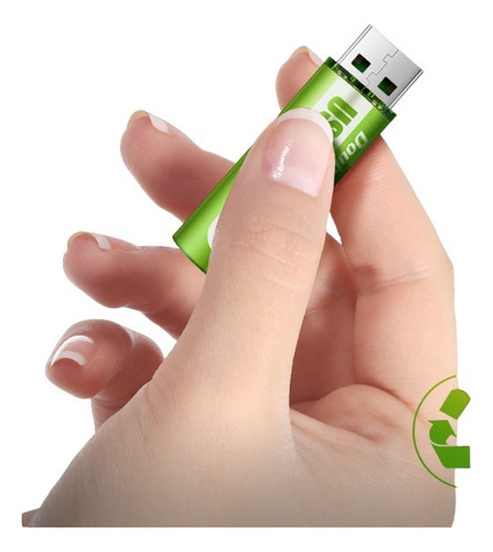 Pila Bateria Recargable Aa Conexión Usb 1800 Mwh
