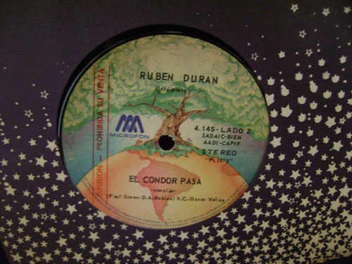 Ruben Duran-el Condor Pasa-promo Vinilo Simple-10 Puntos