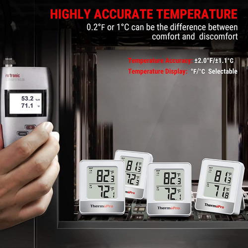 Imagen 8 de 8 de Termómetro Digital Dual Interior Exterior Thermopro Tp200