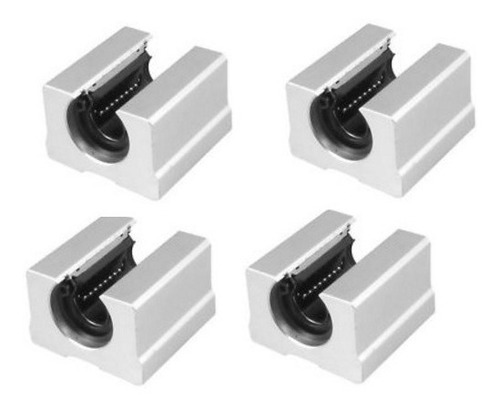 Kit 4 Pillow Block 20mm Aberto C/ Rolamento Linear Sbr20uu