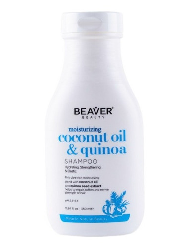 Beaver® Shampoo Coconut Quinoa Hidratante 350ml